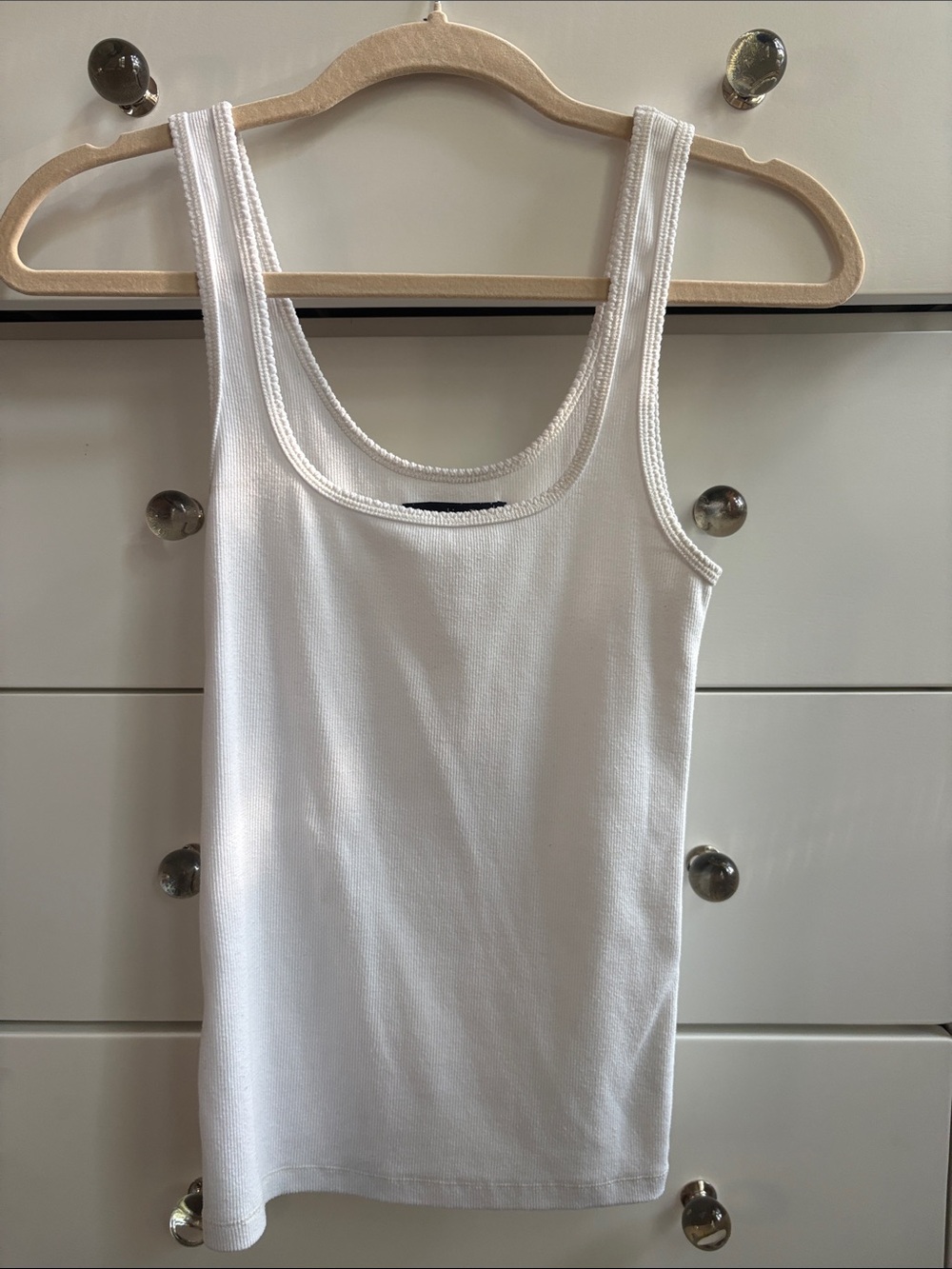 Abercrombie & Fitch White Ribbed Tank Top
